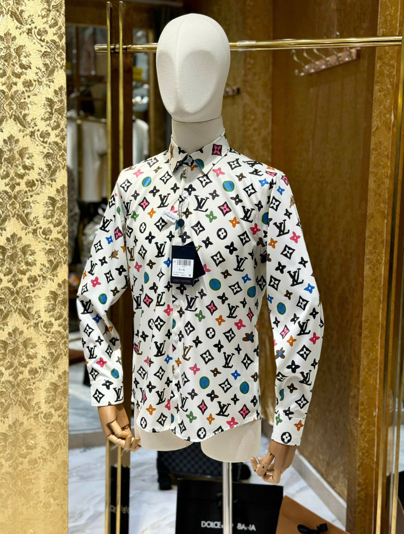 Áo sơ mi dài tay Louis Vuitton LV Trắng họa tiết hoa vân logo LV màu sắc full Like Auth on web CD